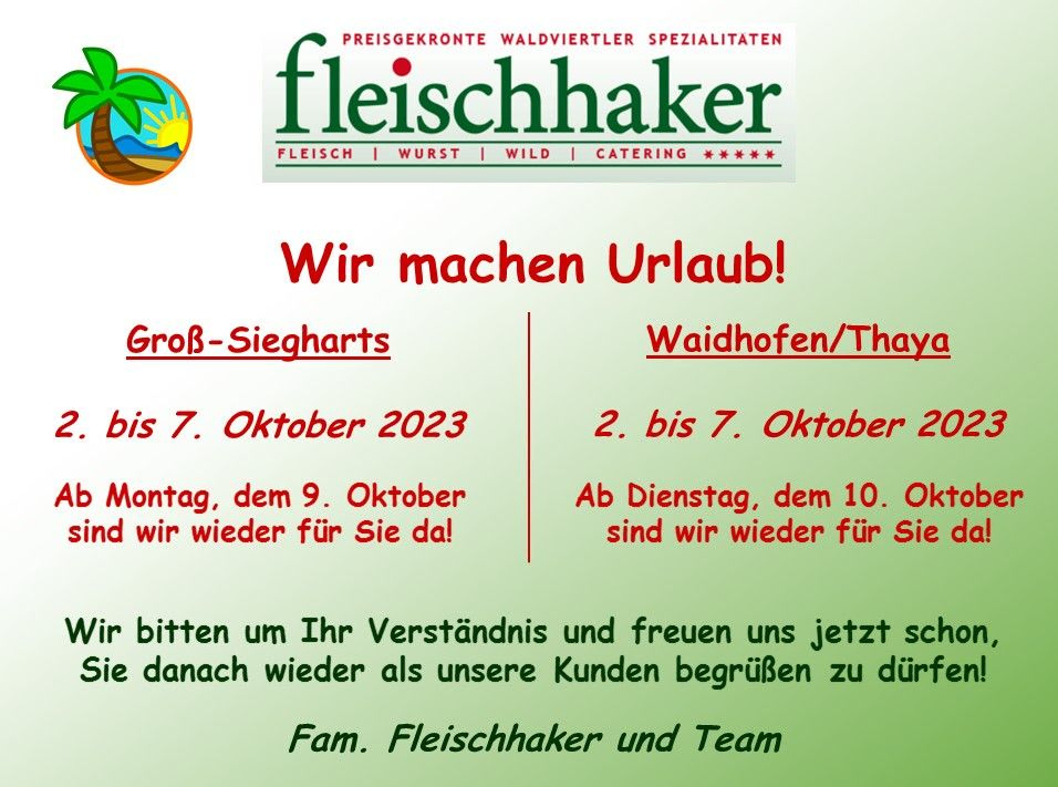 Urlaubsmeldung